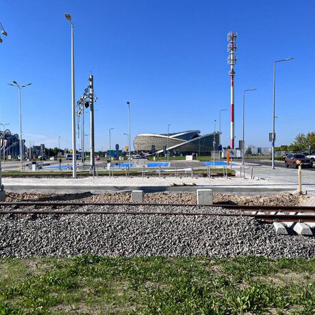 Budowa linii kolejowej z Rzeszowa na lotnisko w Jasionce [sierpień 2023] - fot 17